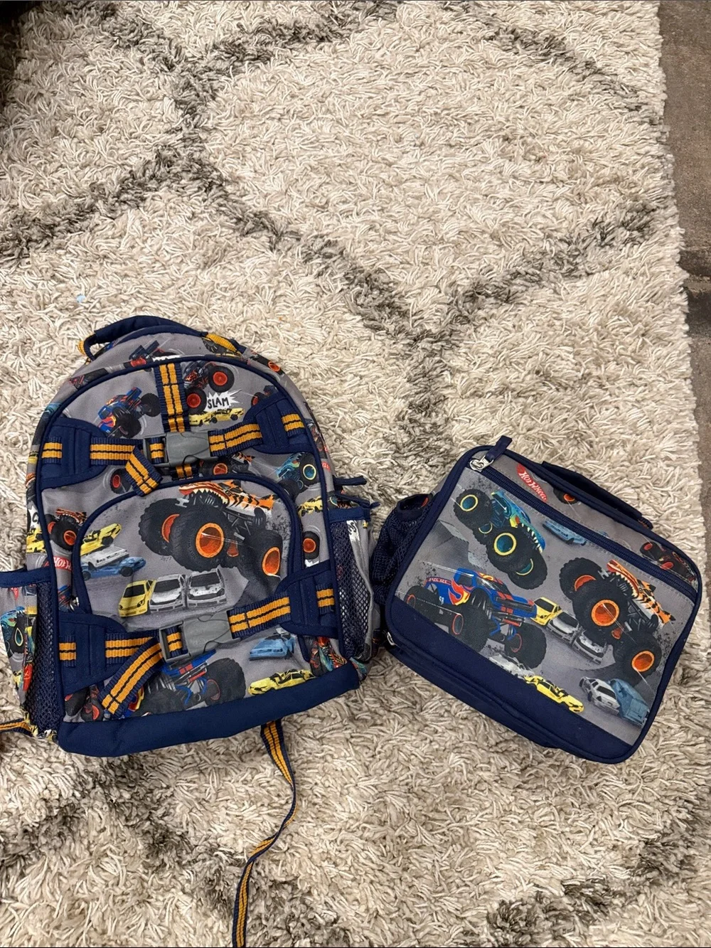 Kids' Monster Truck Backpack and Lunch Bag Set - Blue